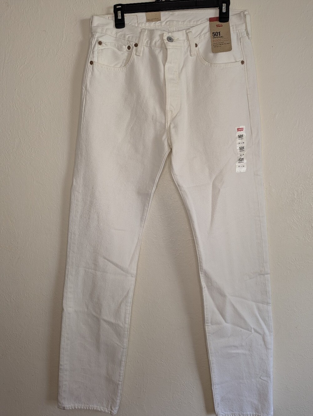 NWT Levi's 501 Original White Jeans Men's Size 32x36